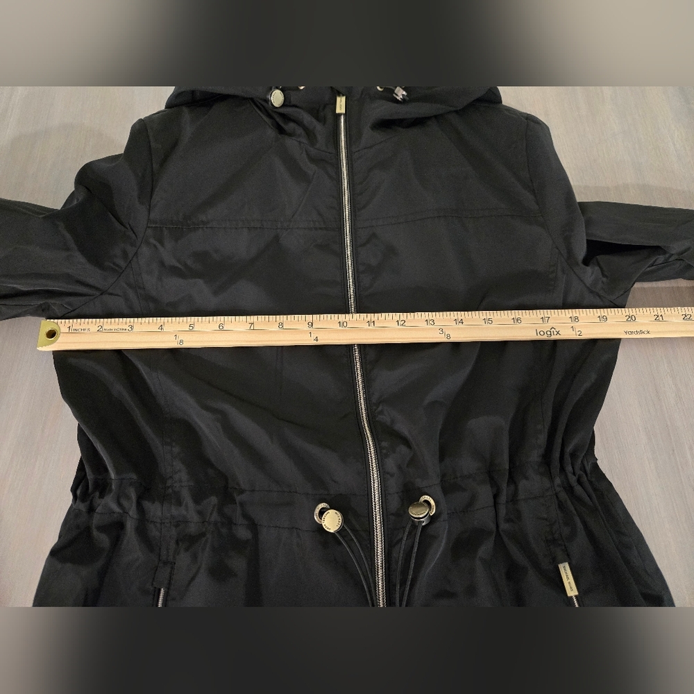 NWT Michael Kors Black Rain Jacket Coat Medium - Picture 5 of 12